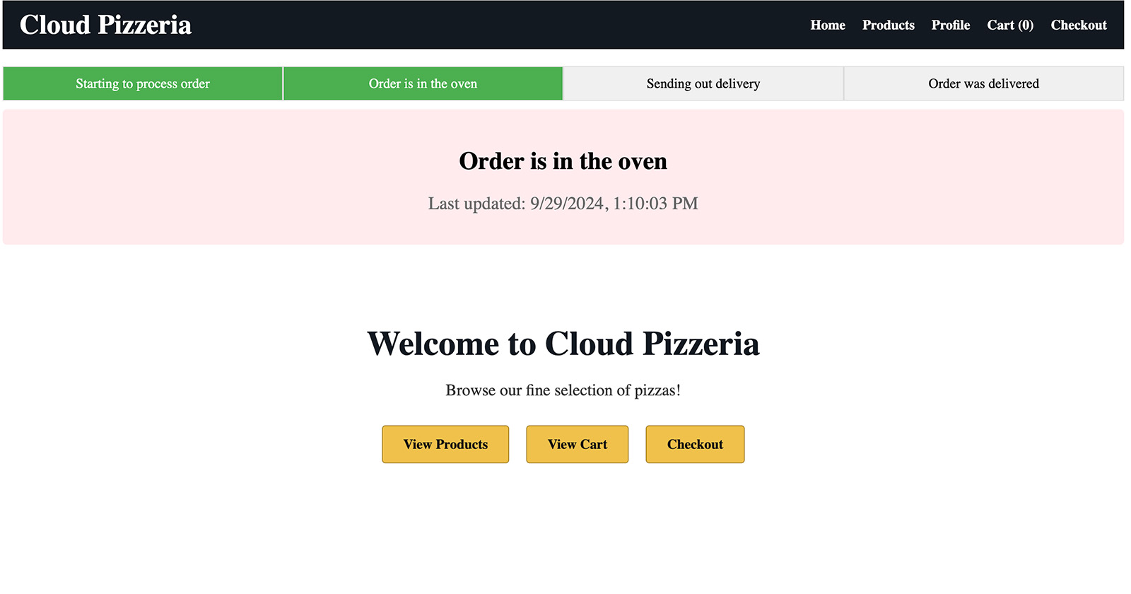 Serverless Cloud Pizzeria Shop