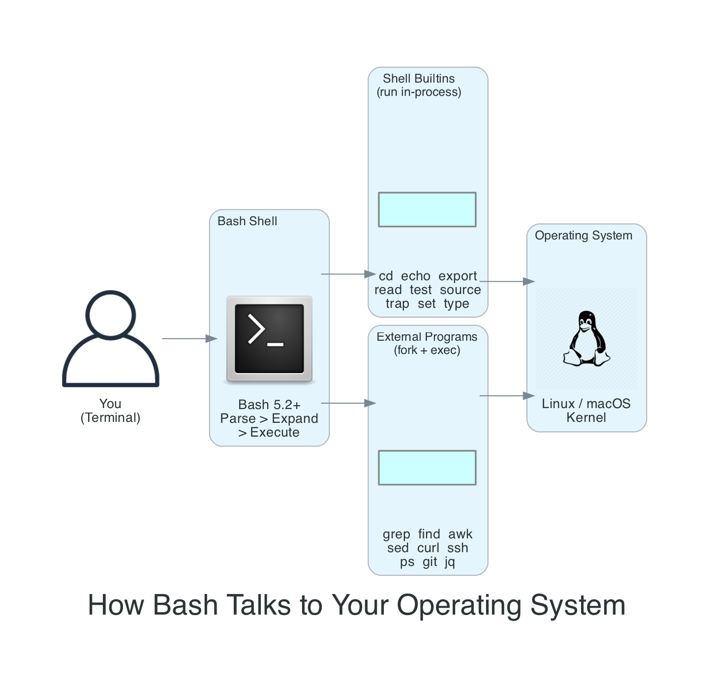 How Bash Talks to Your Operating System How Bash Talks to Your Operating System